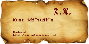 Kusz Mátyás névjegykártya