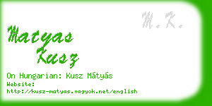 matyas kusz business card