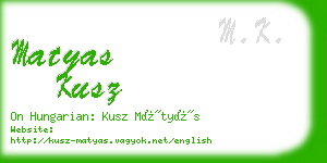matyas kusz business card